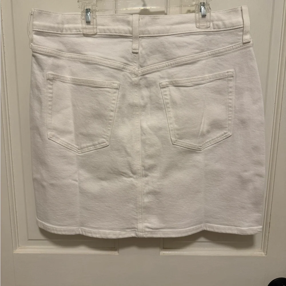 NWT J. Crew White Button-Front Mini Skirt - Size 8
